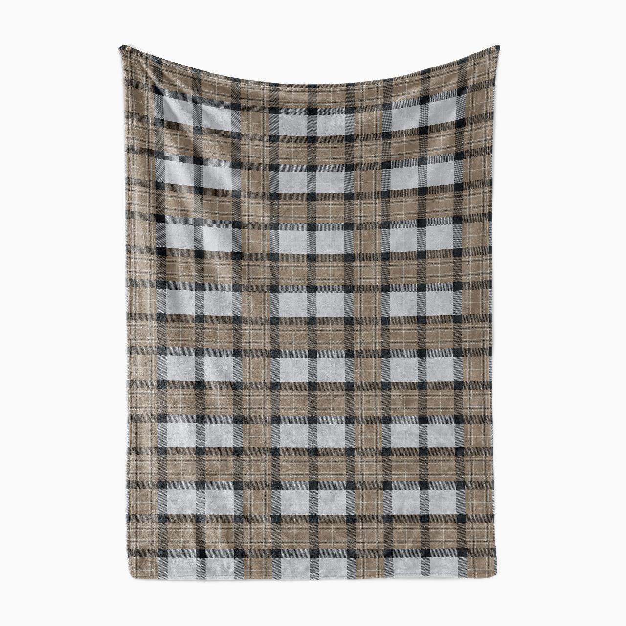 Relaxing Light Brown Plaid Blanket-Silky Cocoa