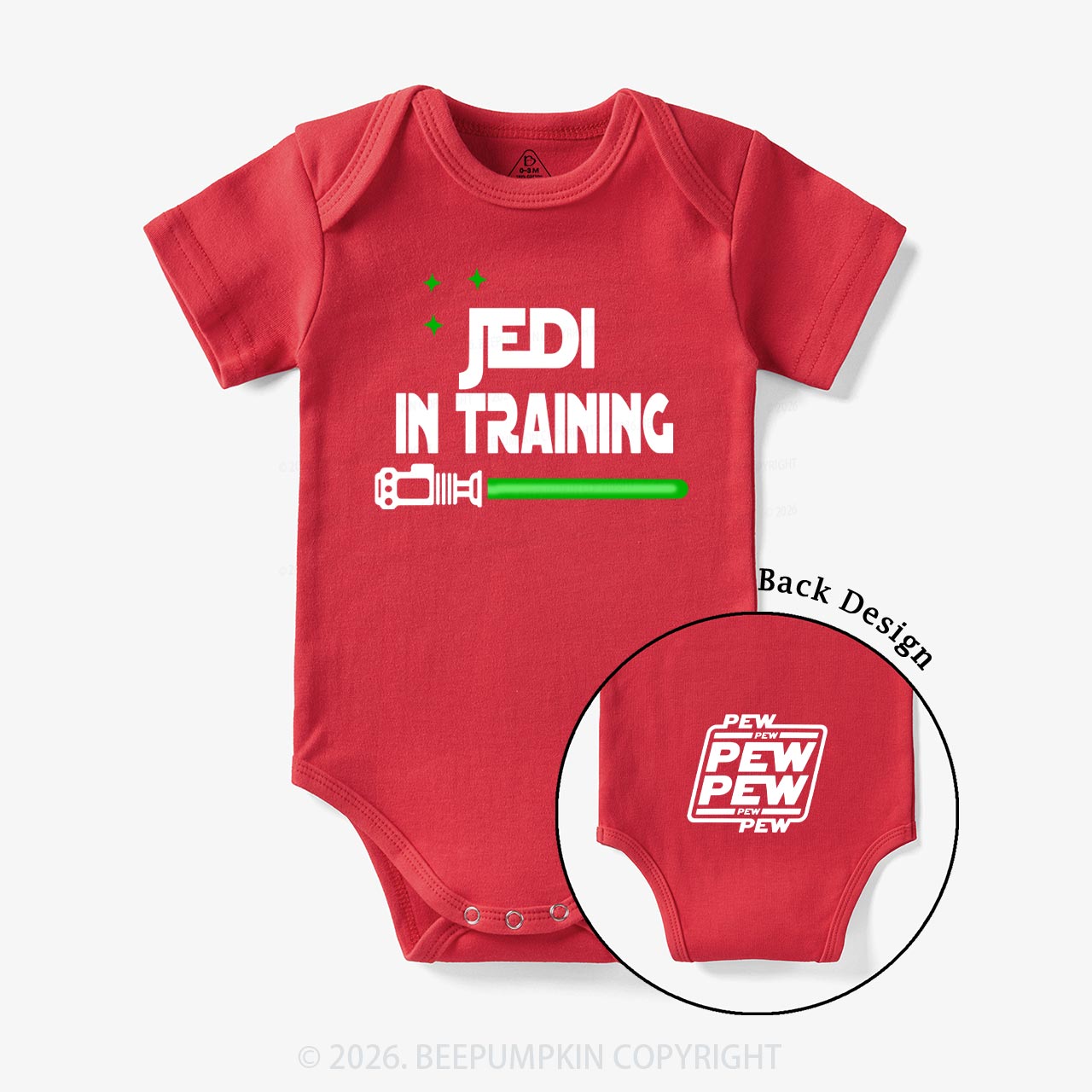 Back on the Butt Says PEW PEW PEW Bodysuit