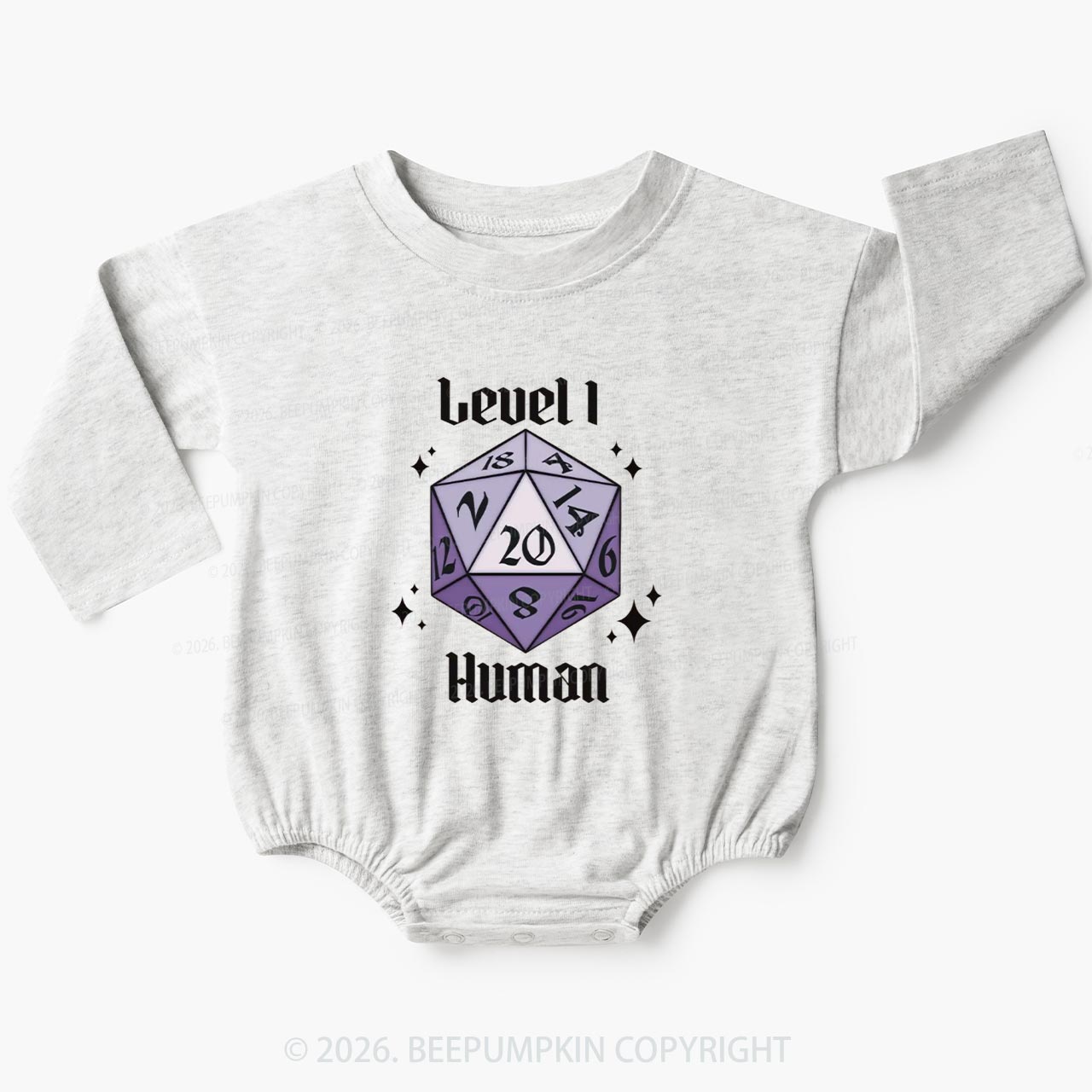 Level 1 Human Funny Gamer Baby Bubble Romper