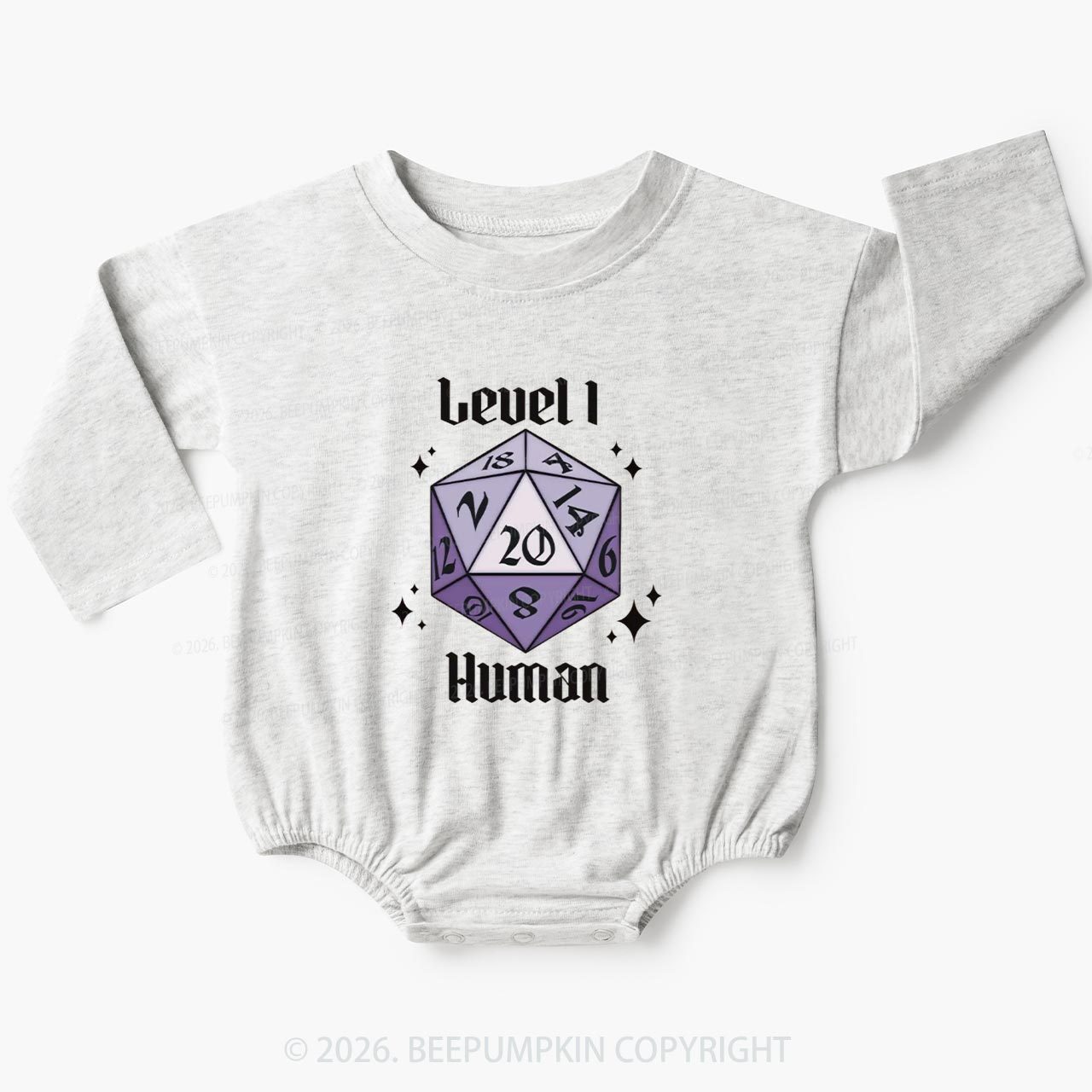 Level 1 Human Funny Gamer Baby Bubble Romper