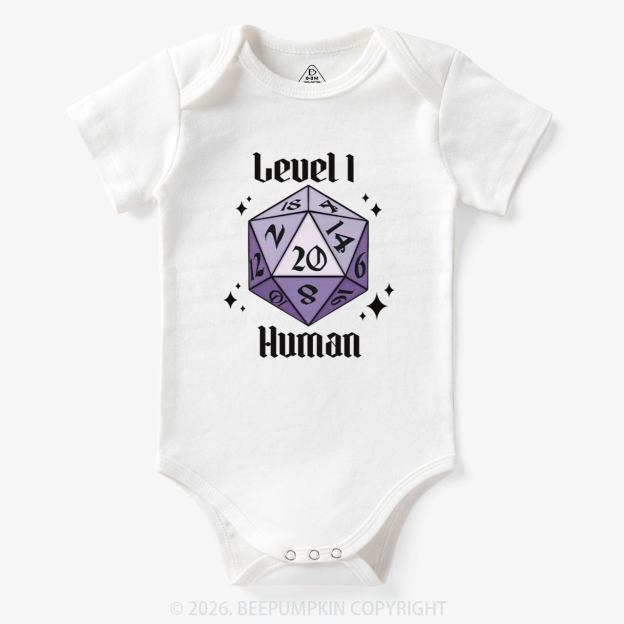 Level 1 Human Funny Gamer Bodysuit