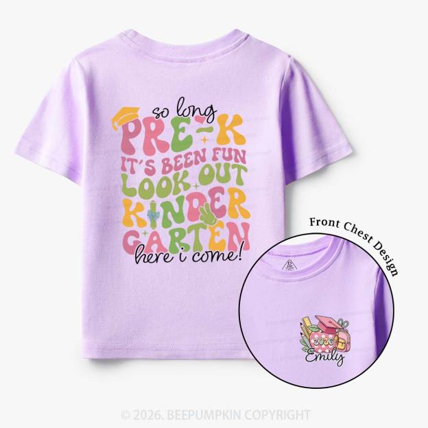 Personalized Name So Long Pre‑K Hello Kindergarten Toddler&Kid's Tees
