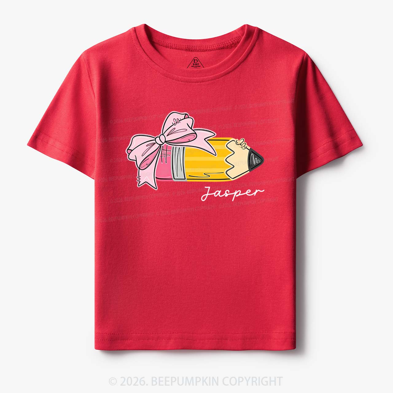 Personalized Name Girls Pencil With Bow Toddler&Kid's Tees