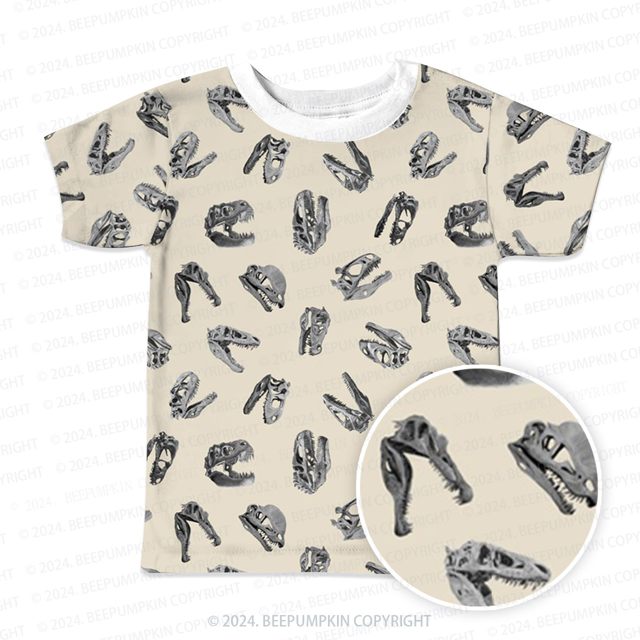Black Bones Carnivores All Over Print Kids Tees