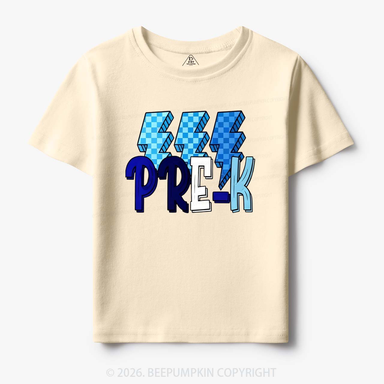 Pixel Blue Checkered Grade Level Toddler&Kid's Tees