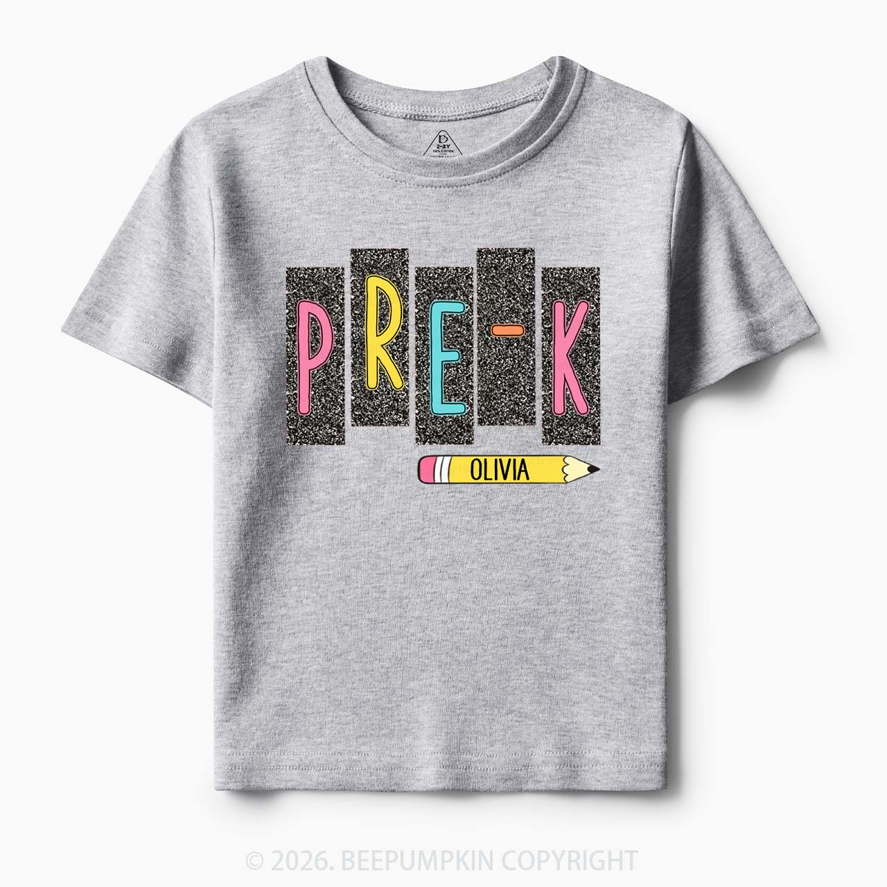 Personalized Name Preppy Daisy Floral Back to School Toddler&Kid's Tees
