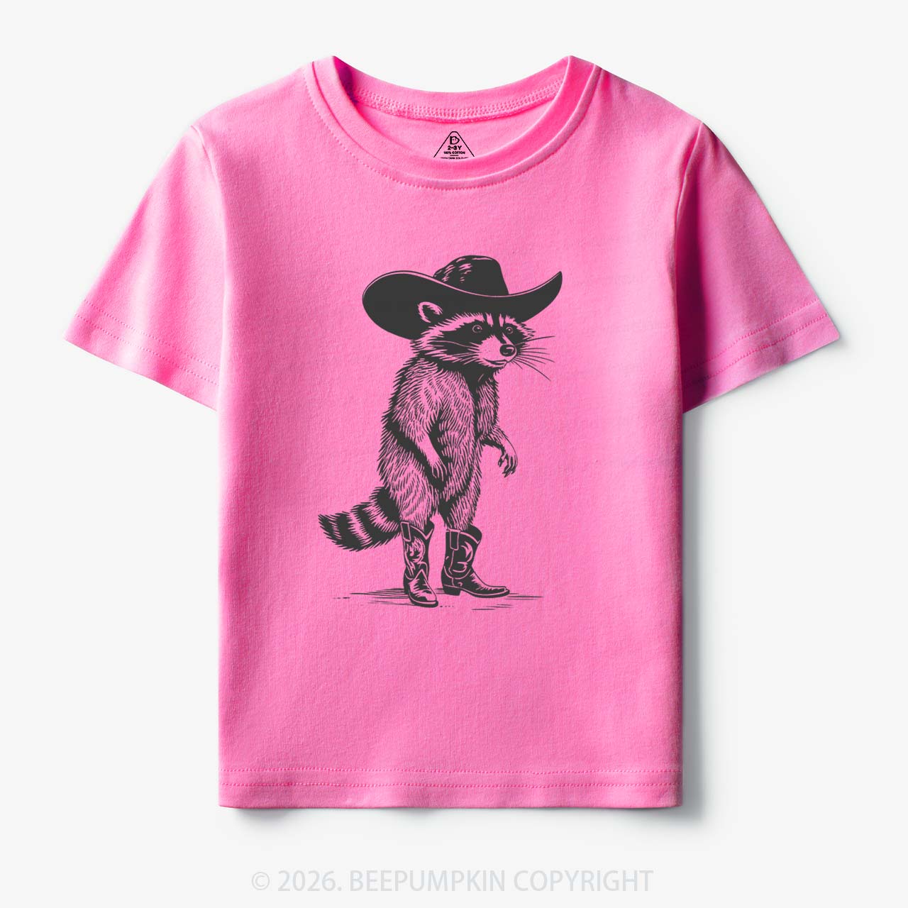 Funny Western Raccoon Cowboy Toddler&Kid's Tees