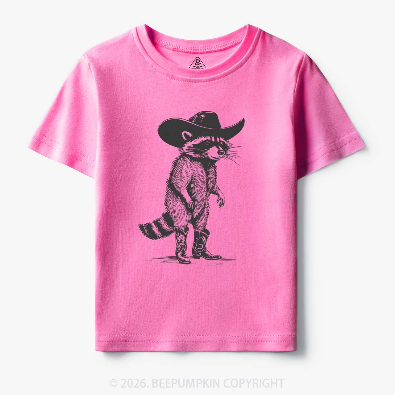 Funny Western Raccoon Cowboy Toddler&Kid's Tees