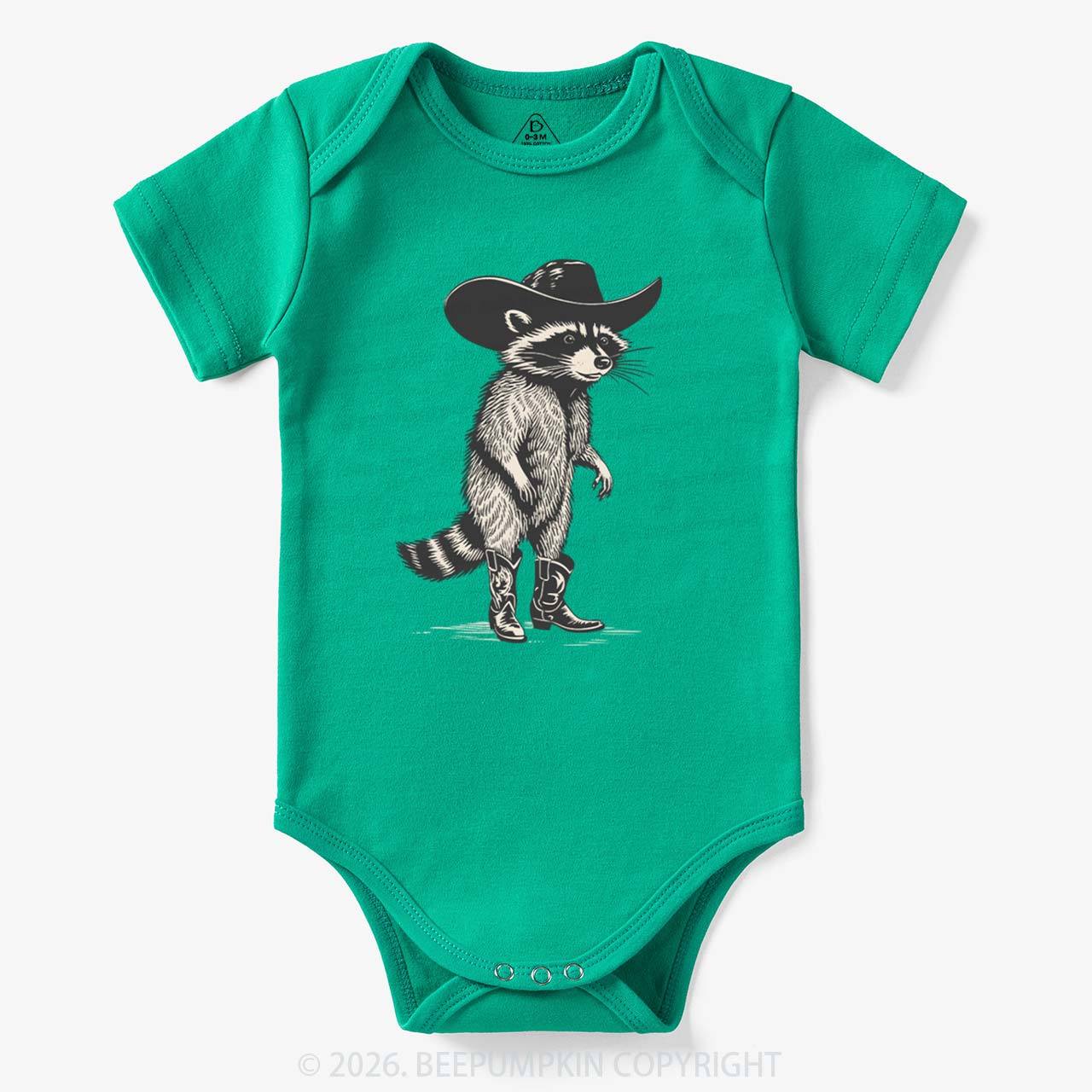 Funny Western Raccoon Cowboy Bodysuit