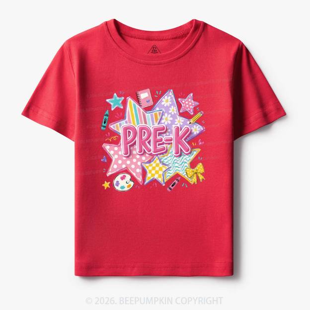 Striped Starburst Pre-K To Fourth Grade Toddler&Kid's Tees