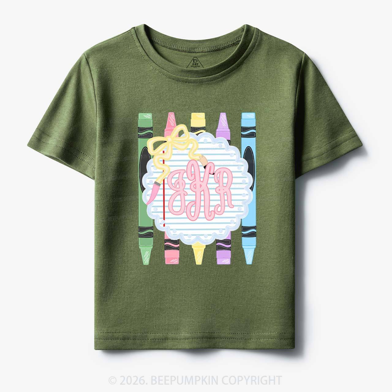 Personalized Monogram Name Pink Preppy Toddler&Kid's Tees