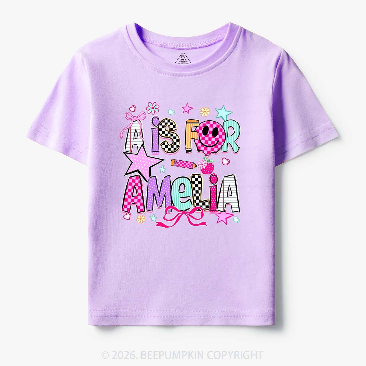 Personalized Letter Is For Name Colorful Toddler&Kid's Tees