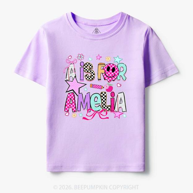 Personalized Letter Is For Name Colorful Toddler&Kid's Tees