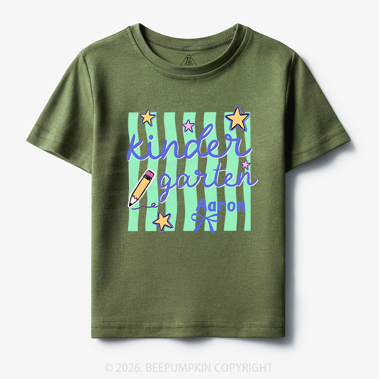Personalized Retro Stripe Kindergarten Toddler&Kid's Tees