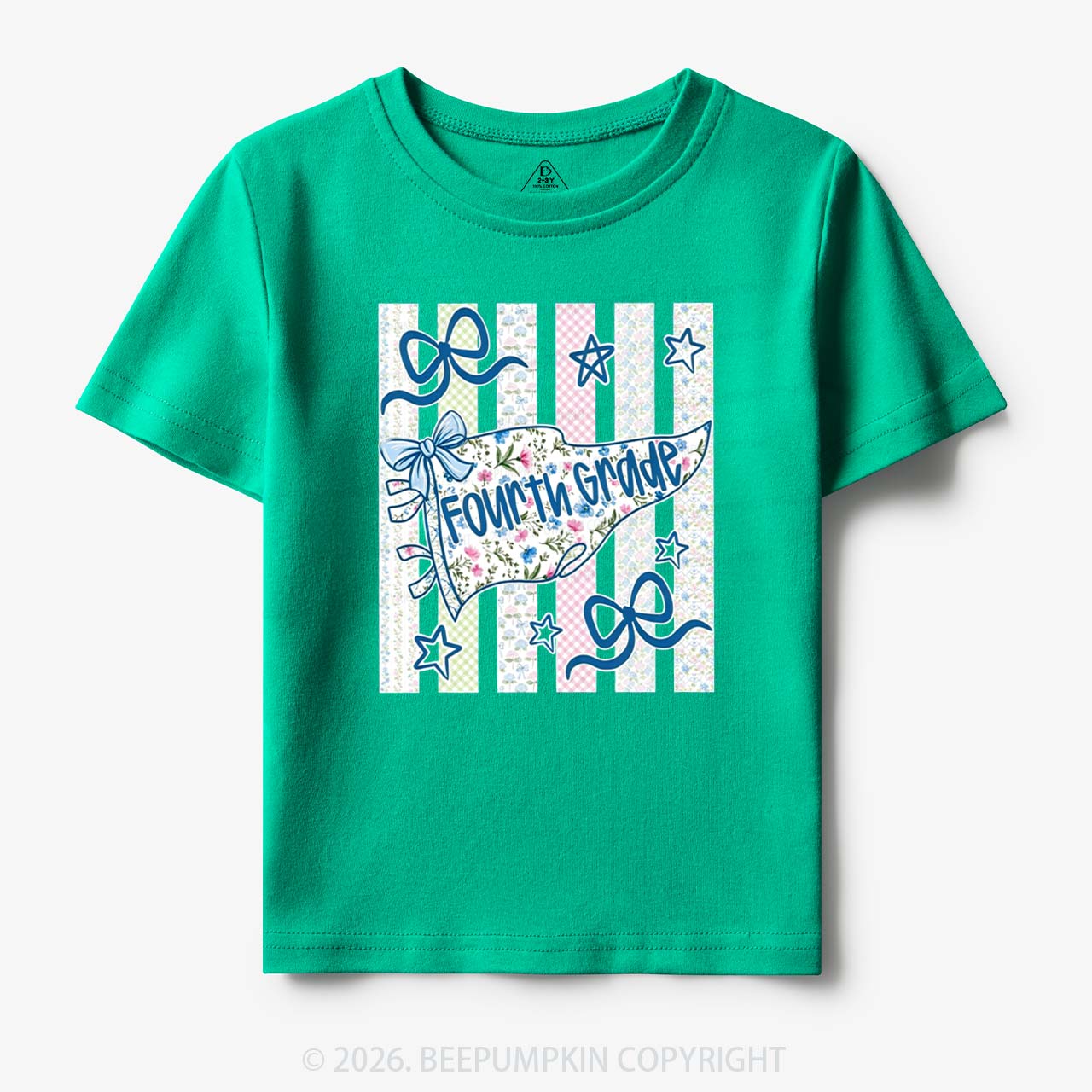Retro Striped Floral Pennant Flag Back To School Toddler&Kid's Tees