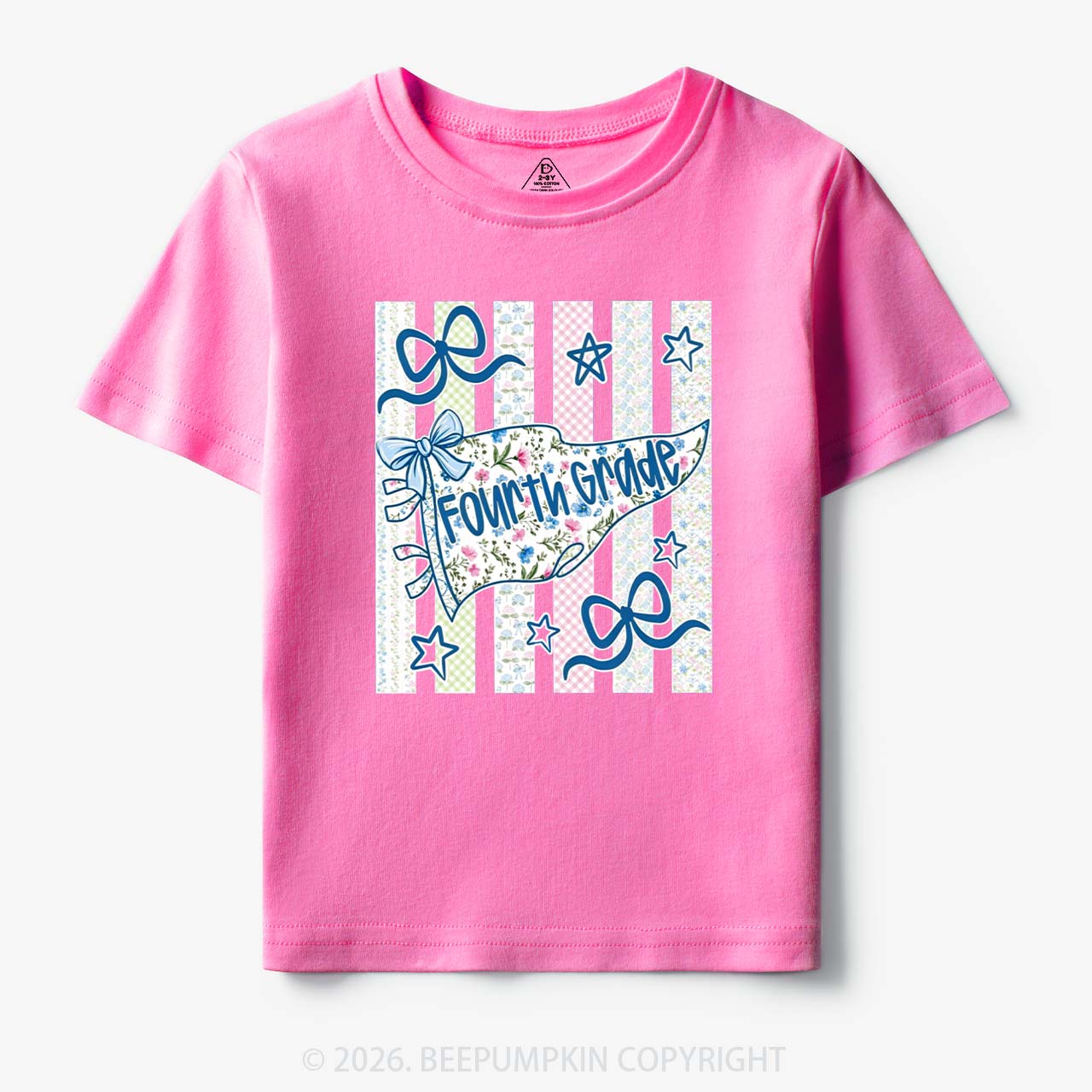 Retro Striped Floral Pennant Flag Back To School Toddler&Kid's Tees