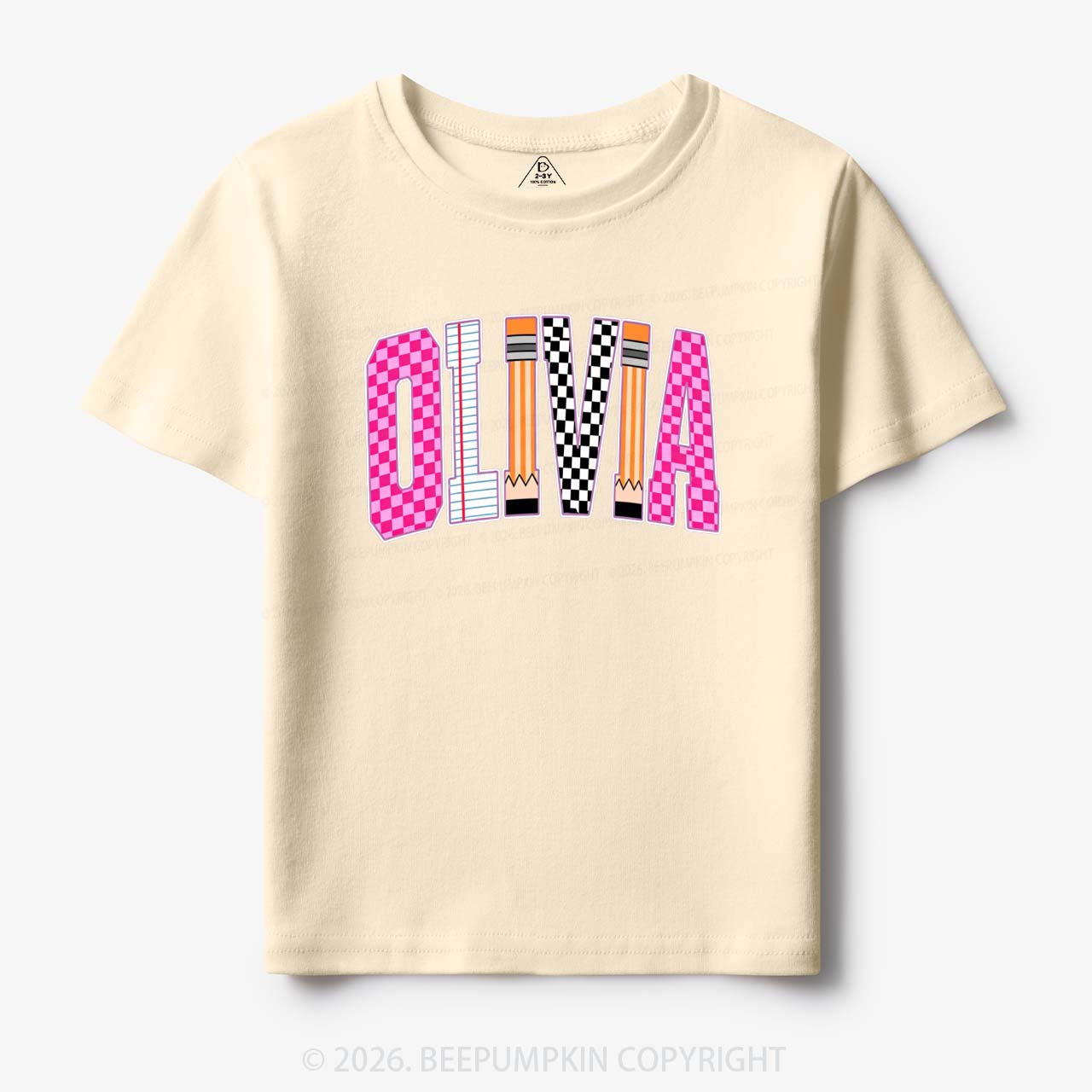 Personalized Name Retro School Preppy Toddler&Kid's Tees
