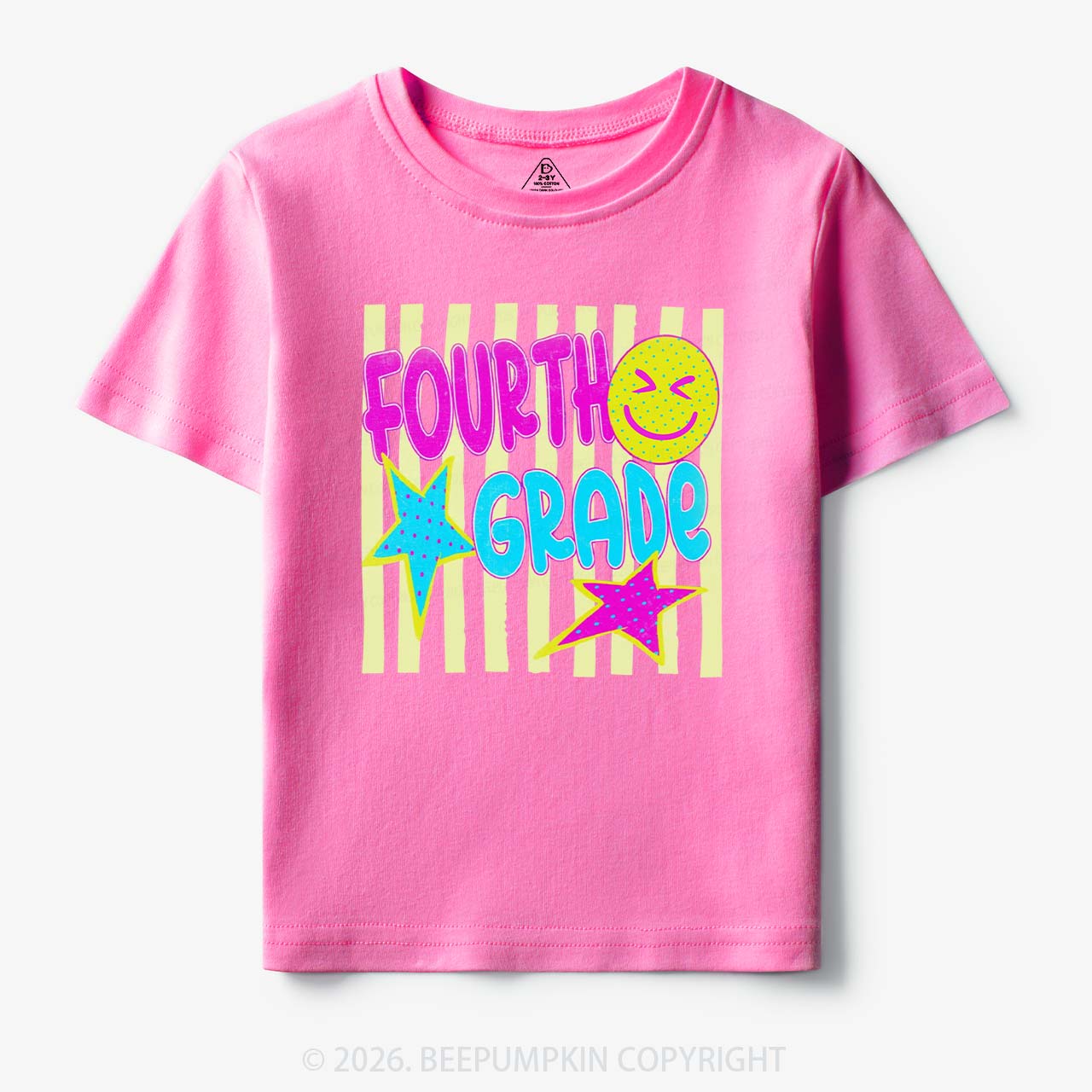 Personalized Neon Striped Grade Back To School Toddler&Kid's Tees