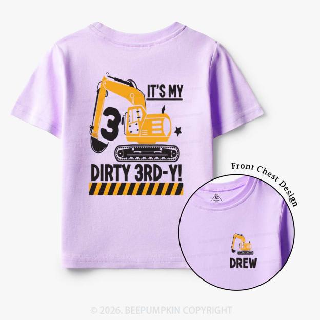 Personalized Dirty Excavator Truck Birthday Toddler&Kid's Tees