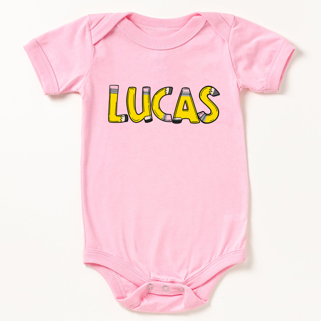 Personalized Pencil Back To School Bodysuit For Baby 
