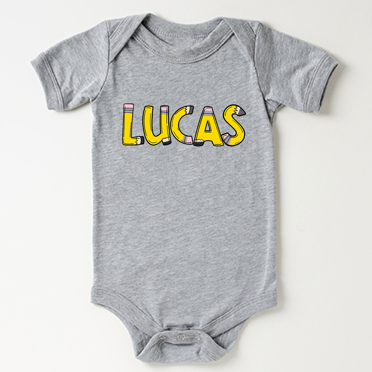 Personalized Pencil Back To School Bodysuit For Baby 