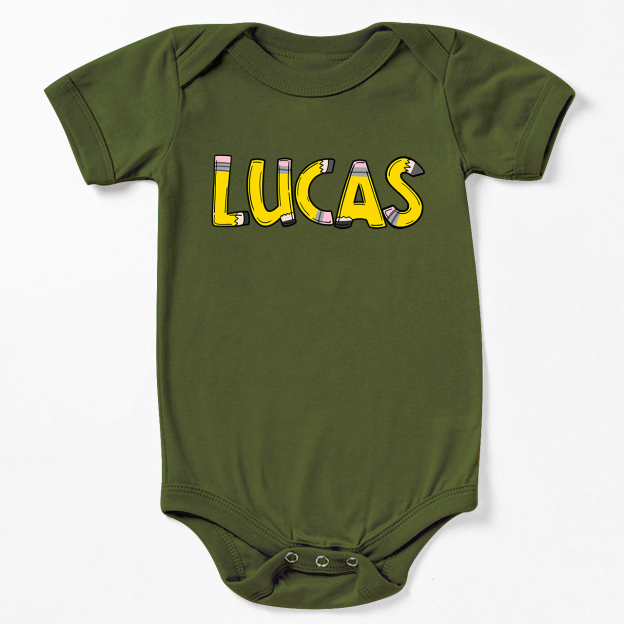 Personalized Pencil Back To School Bodysuit For Baby 