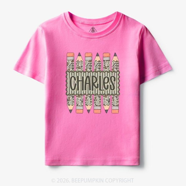 Personalized Back To School Camo Pencil Shirt