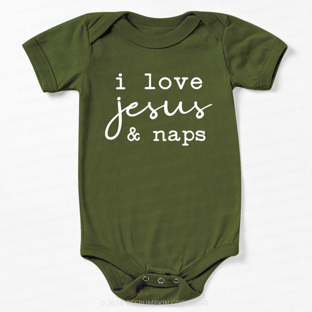 I Love Jesus And Naps Bodysuit For Baby