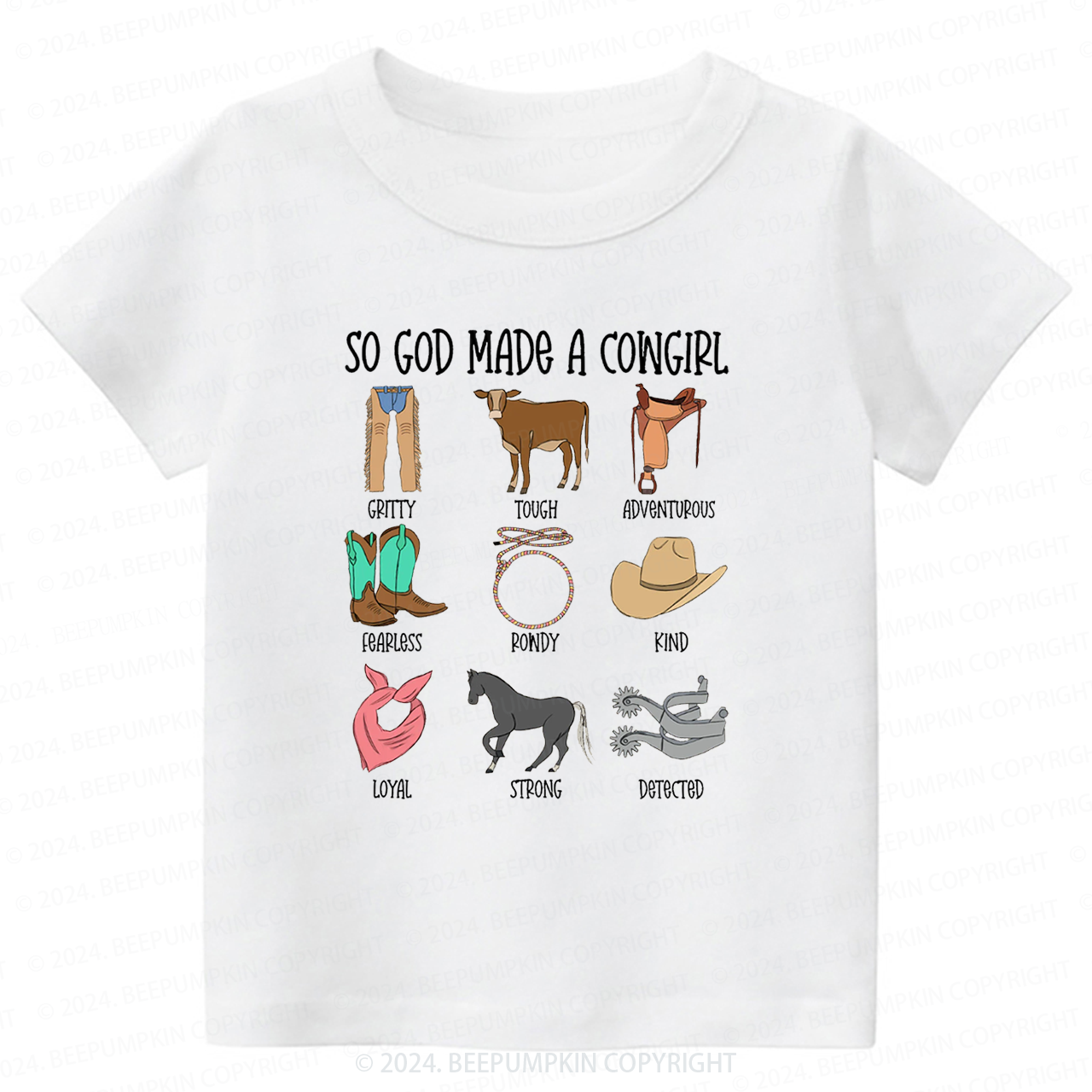 So God Made A CowGirl Toddler&Kids Tees
