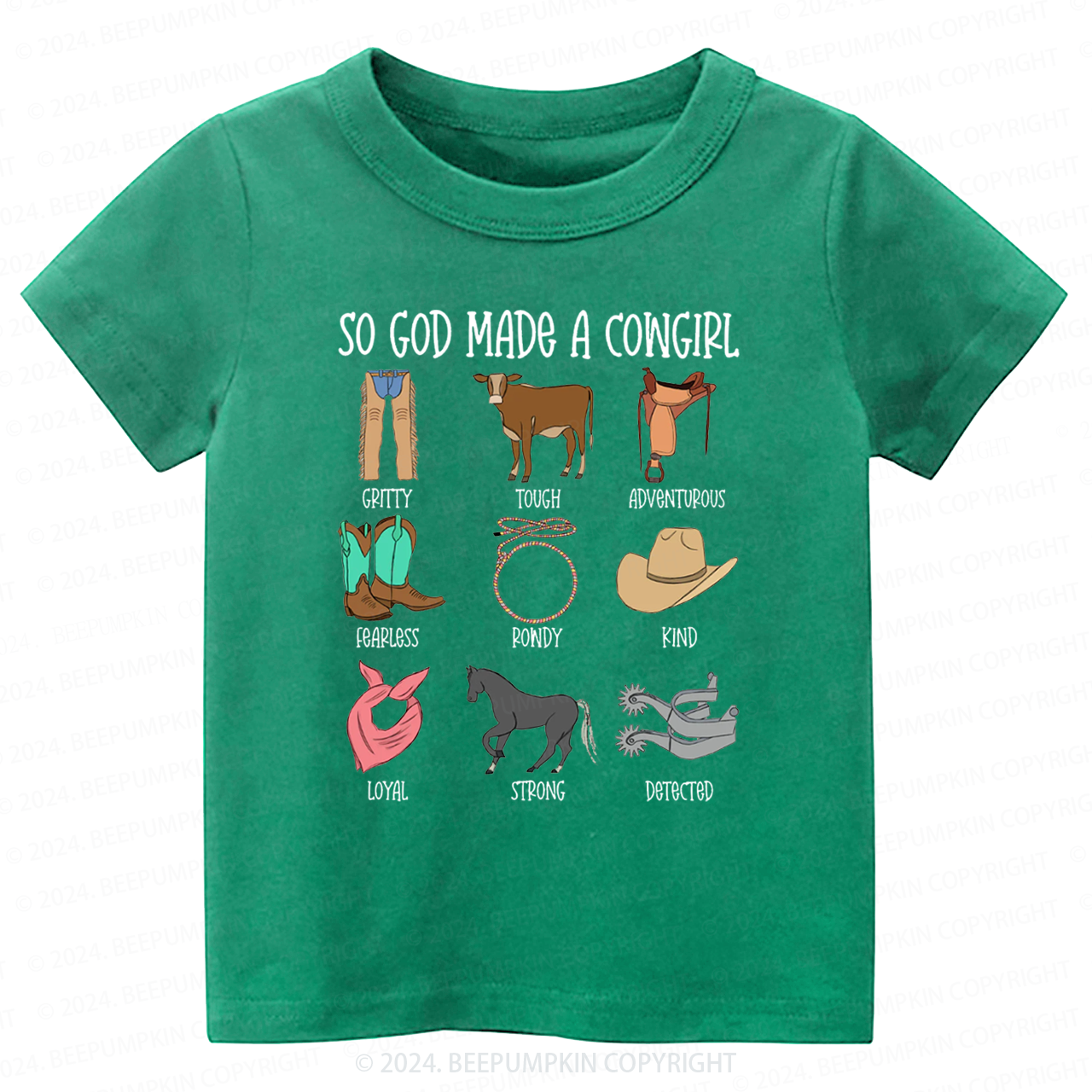 So God Made A CowGirl Toddler&Kids Tees