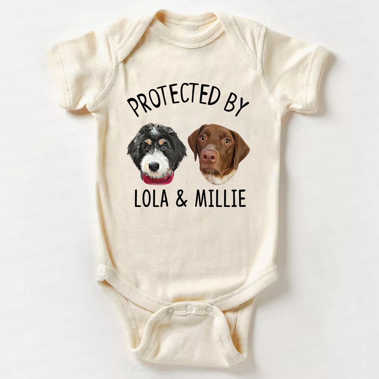 Personalized Digital Dogs And Cats Bodysuit For Baby 