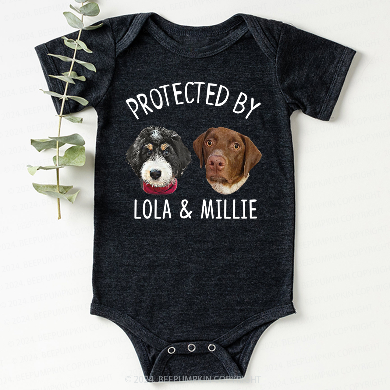 Personalized Digital Dogs And Cats Bodysuit For Baby 