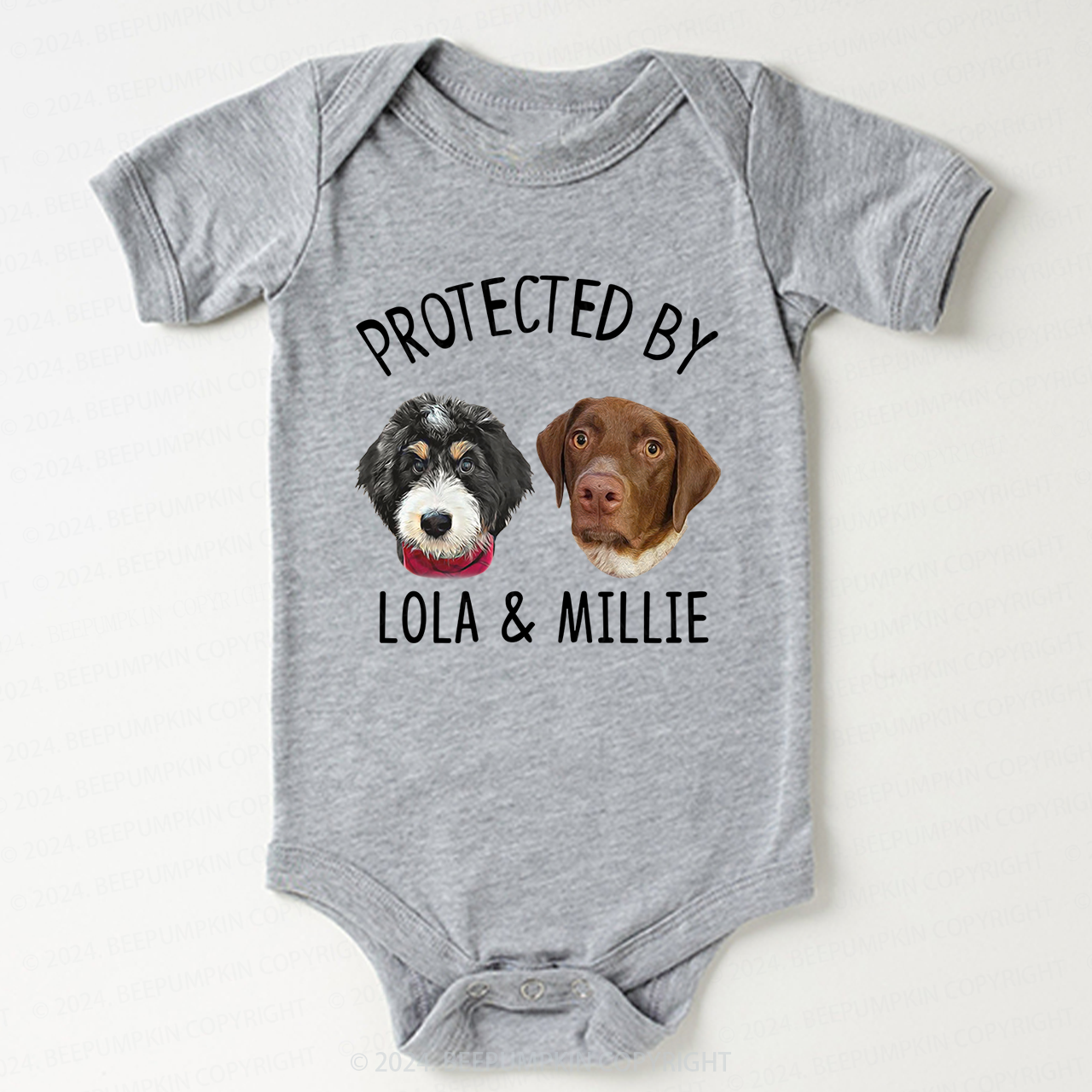Personalized Digital Dogs And Cats Bodysuit For Baby 