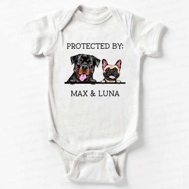 Baby Shower Gift Protected By Dog Bodysuit
