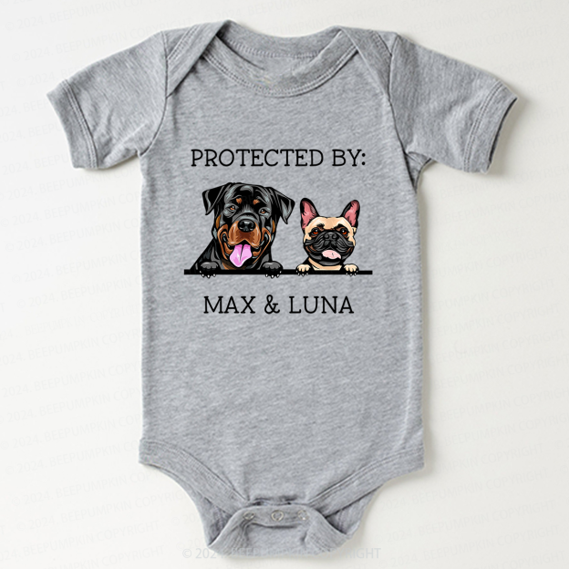 Baby Shower Gift Protected By Dog Bodysuit