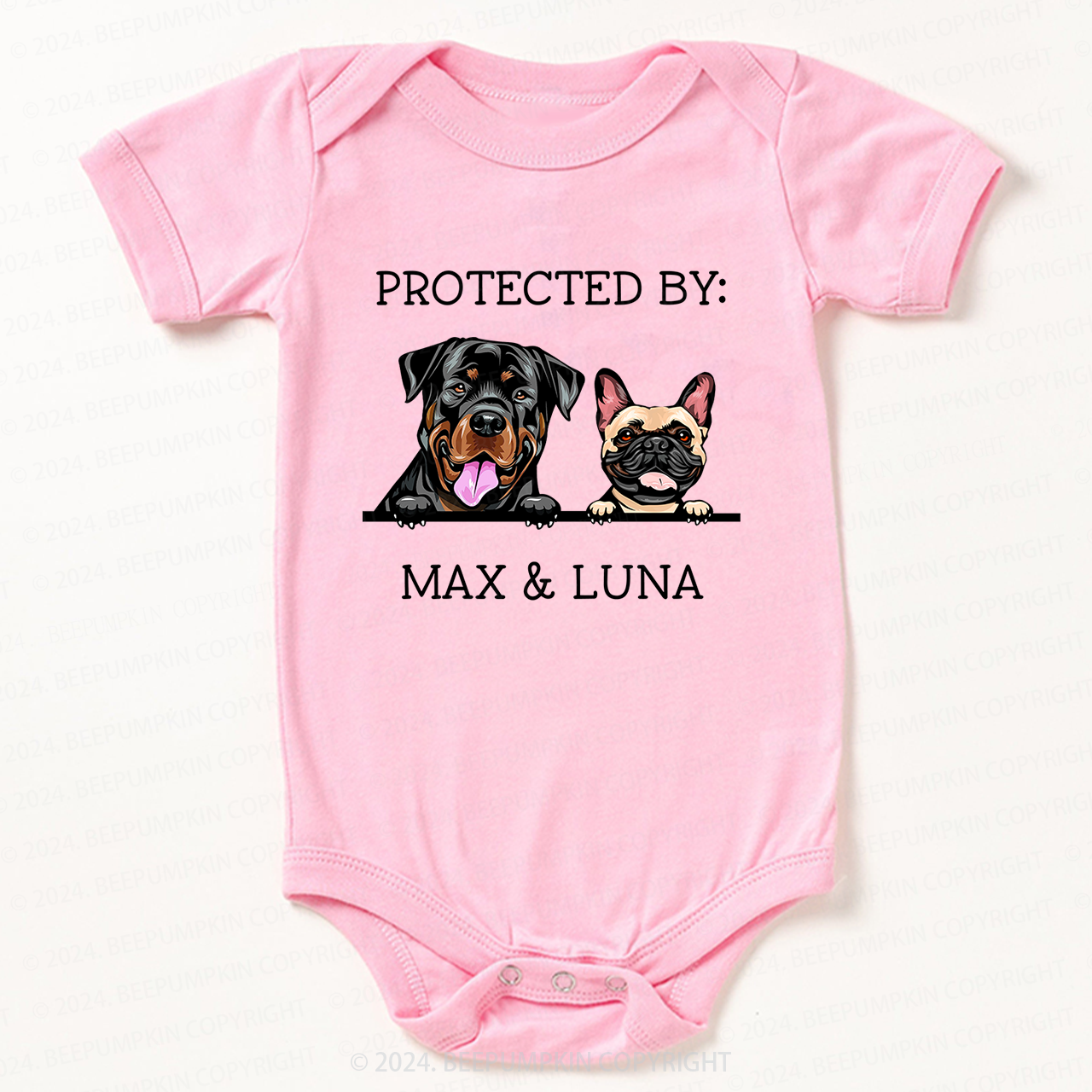 Baby Shower Gift Protected By Dog Bodysuit
