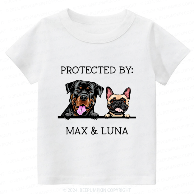 Personalized Baby Shower Gift Protected By Dog Toddler&Kids Tees 