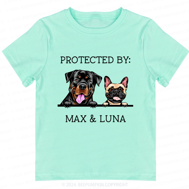 Personalized Baby Shower Gift Protected By Dog Toddler&Kids Tees 