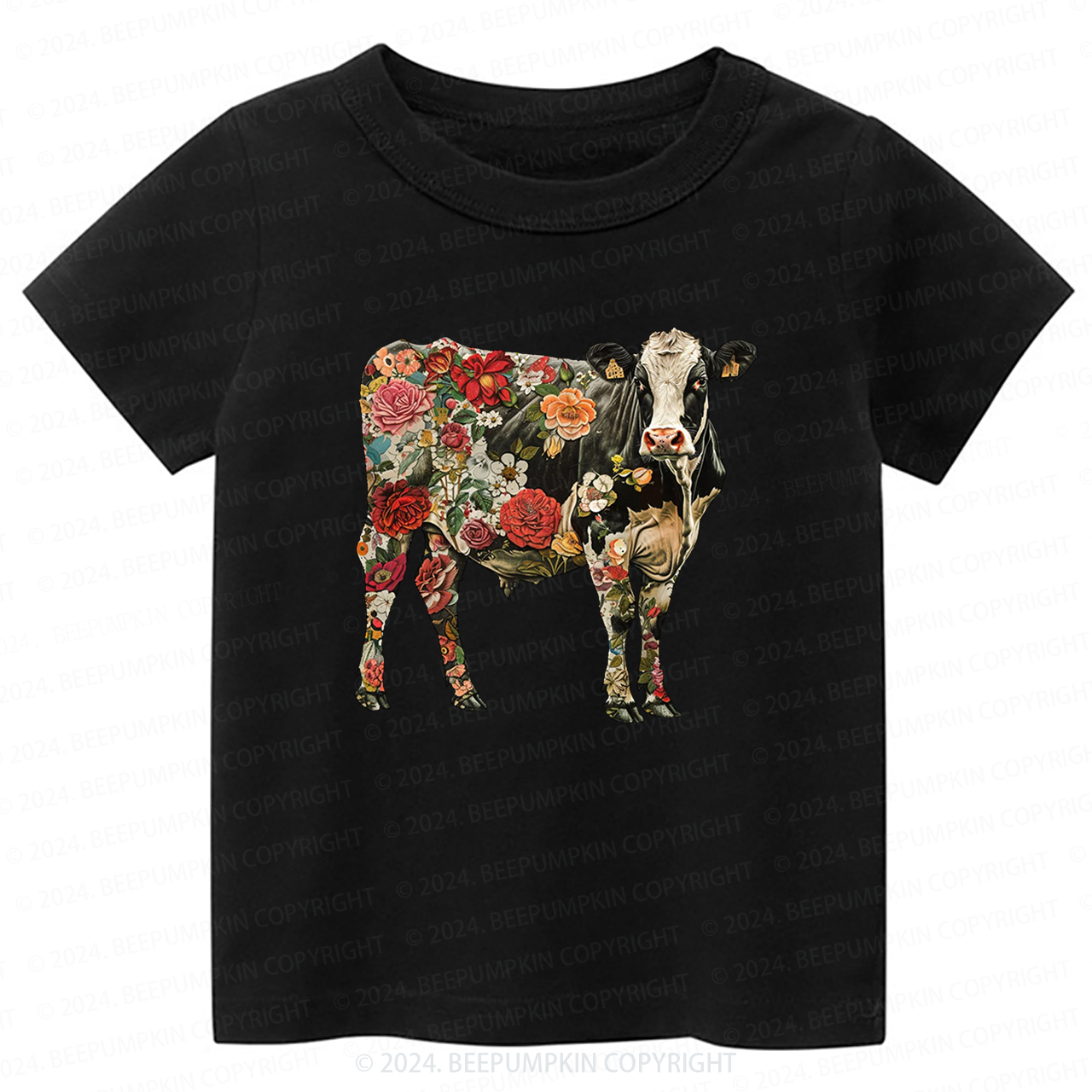  Floral Cow Toddler&Kids Tees  