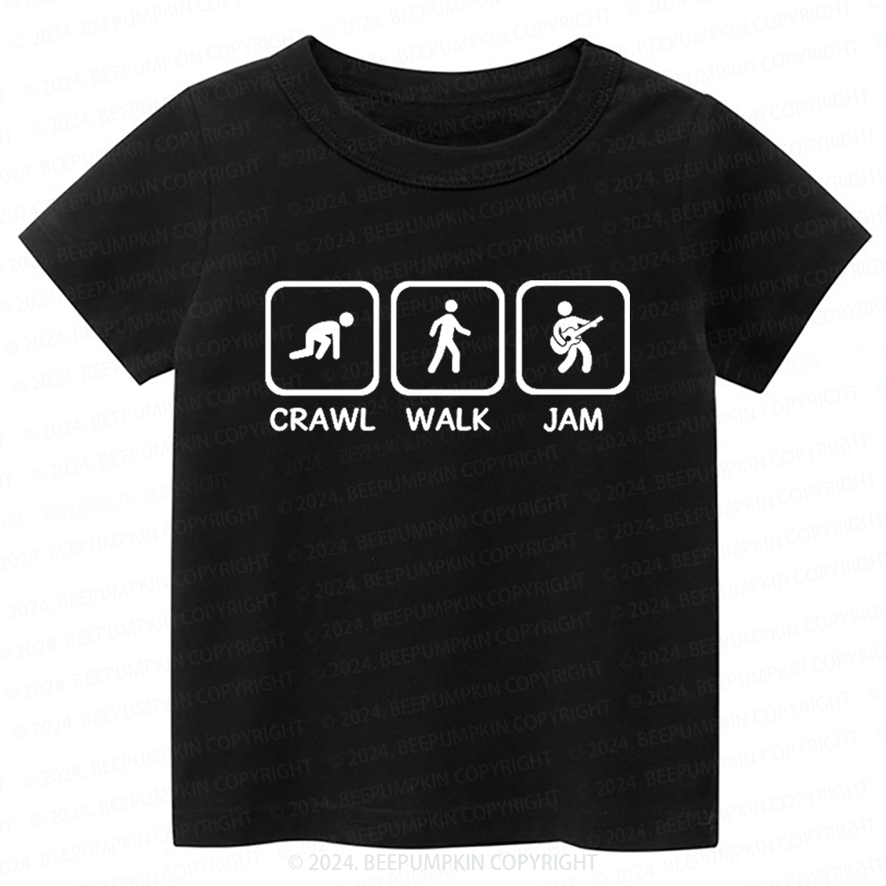 Crawl Walk Jam Guitar Toddler&Kids Tees 8