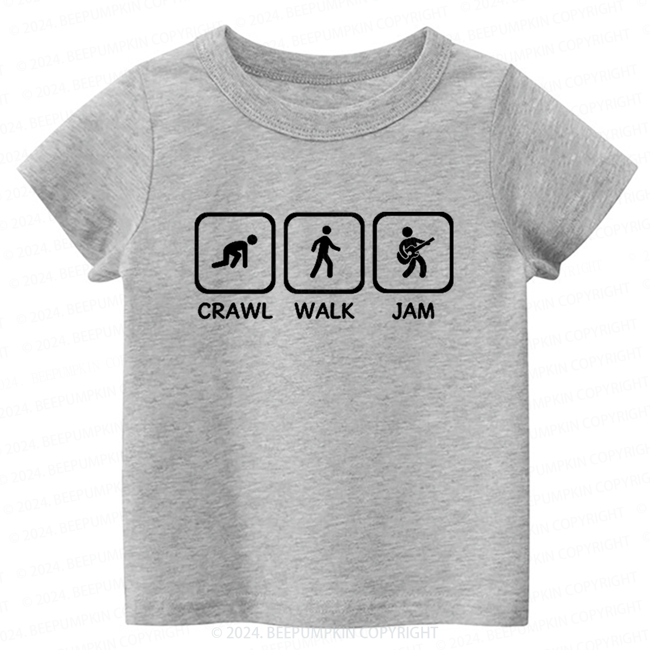 Crawl Walk Jam Guitar Toddler&Kids Tees 8