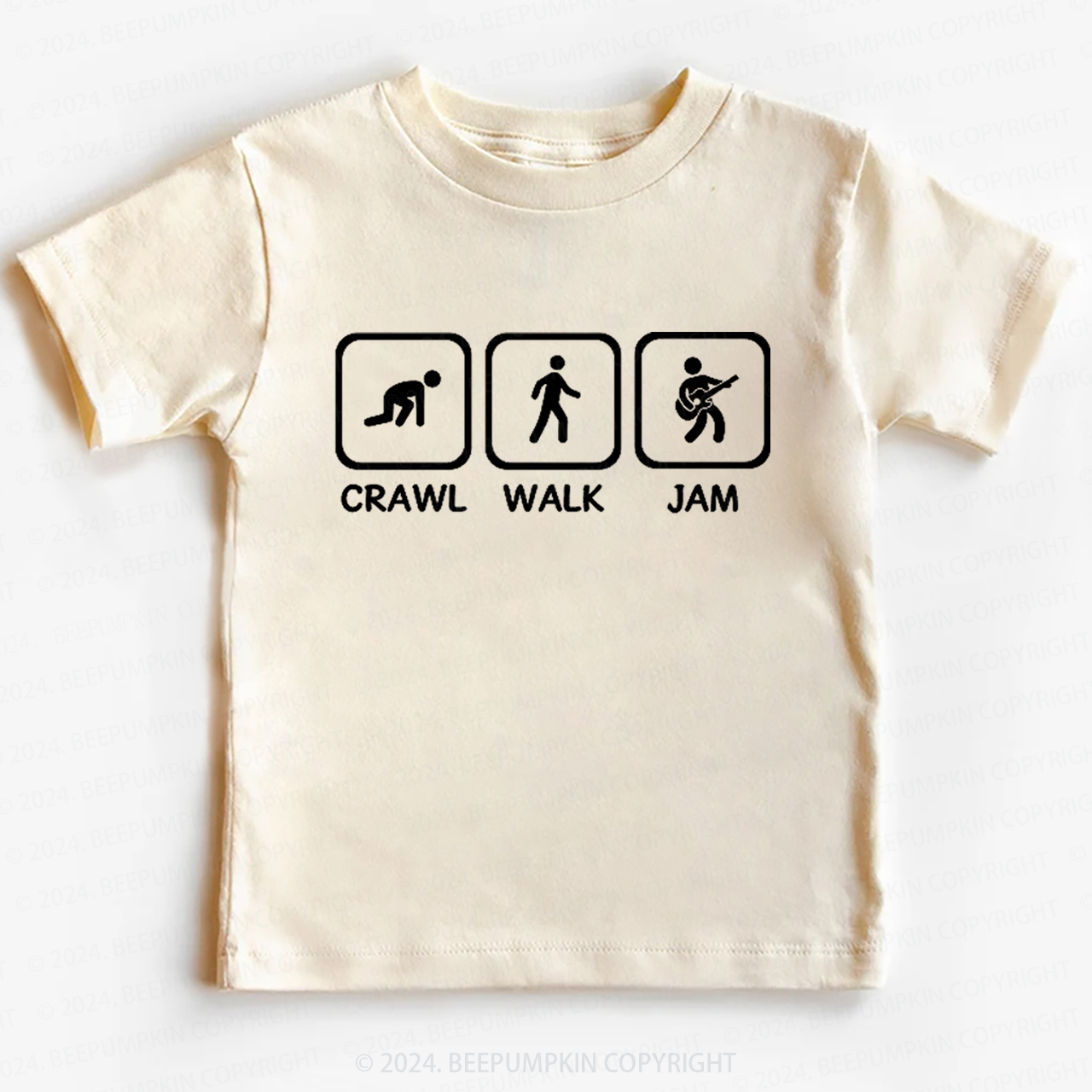 Crawl Walk Jam Guitar Toddler&Kids Tees 8