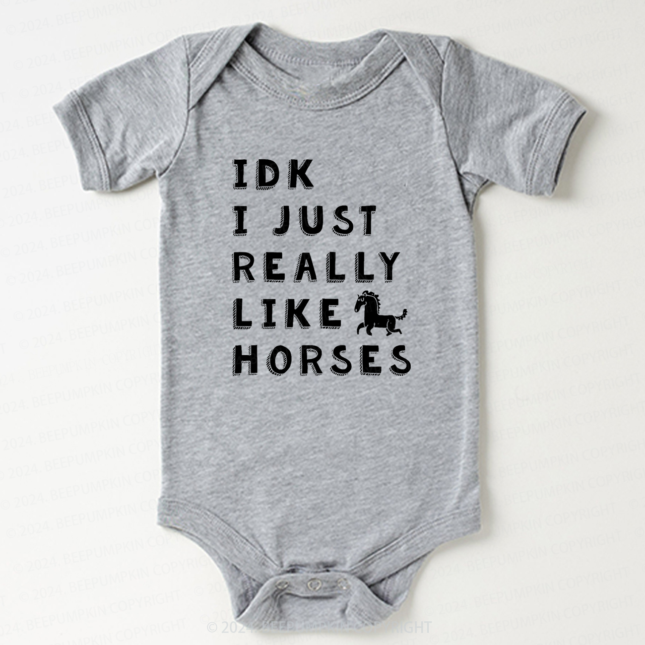 IDK I Just Really Like Horses Bodysuit For Baby 7