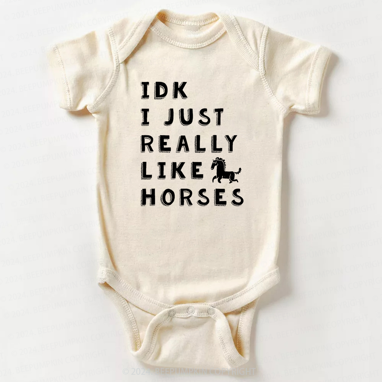 IDK I Just Really Like Horses Bodysuit For Baby 7