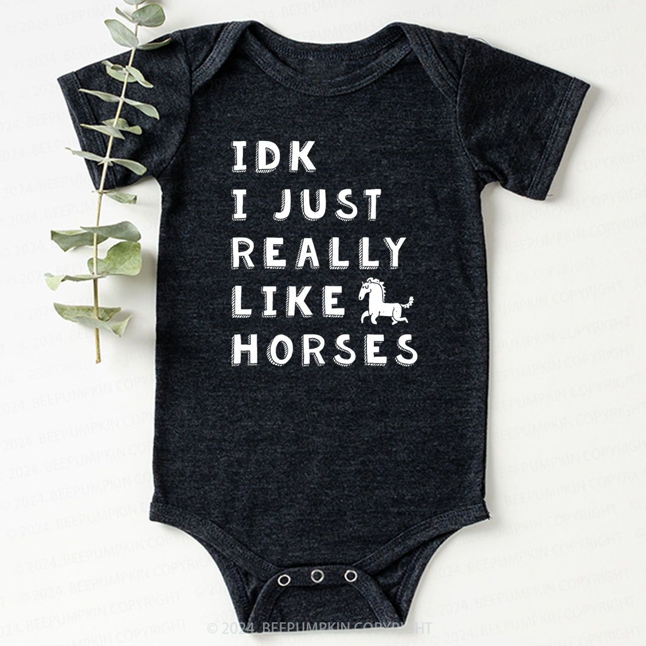 IDK I Just Really Like Horses Bodysuit For Baby 7