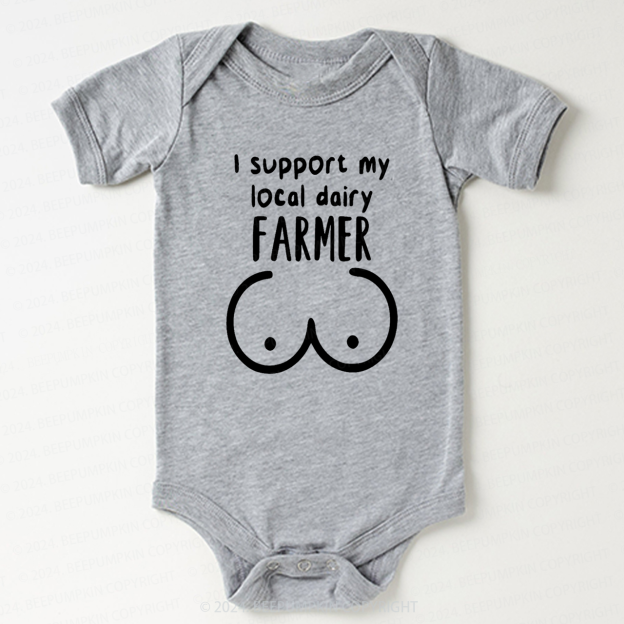 I Support My Local Dairy Bodysuit For Baby 7