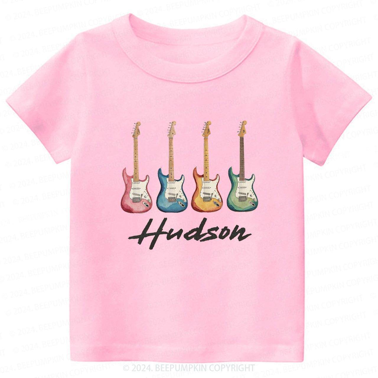 Personalized Electric Guitars In A Row Toddler&Kids Tees 8
