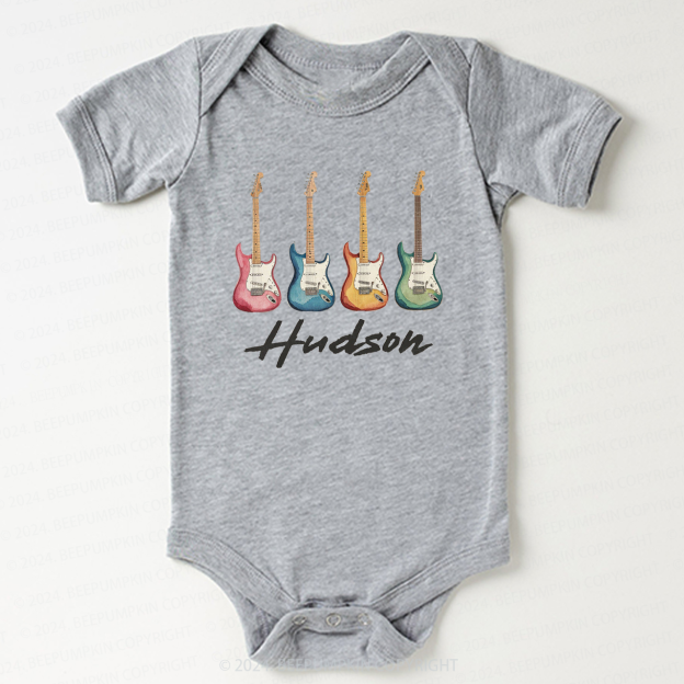 Personalized Electric Guitars In A Row Bodysuit For Baby 8