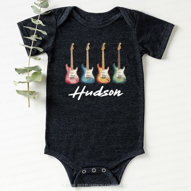 Personalized Electric Guitars In A Row Bodysuit For Baby 8