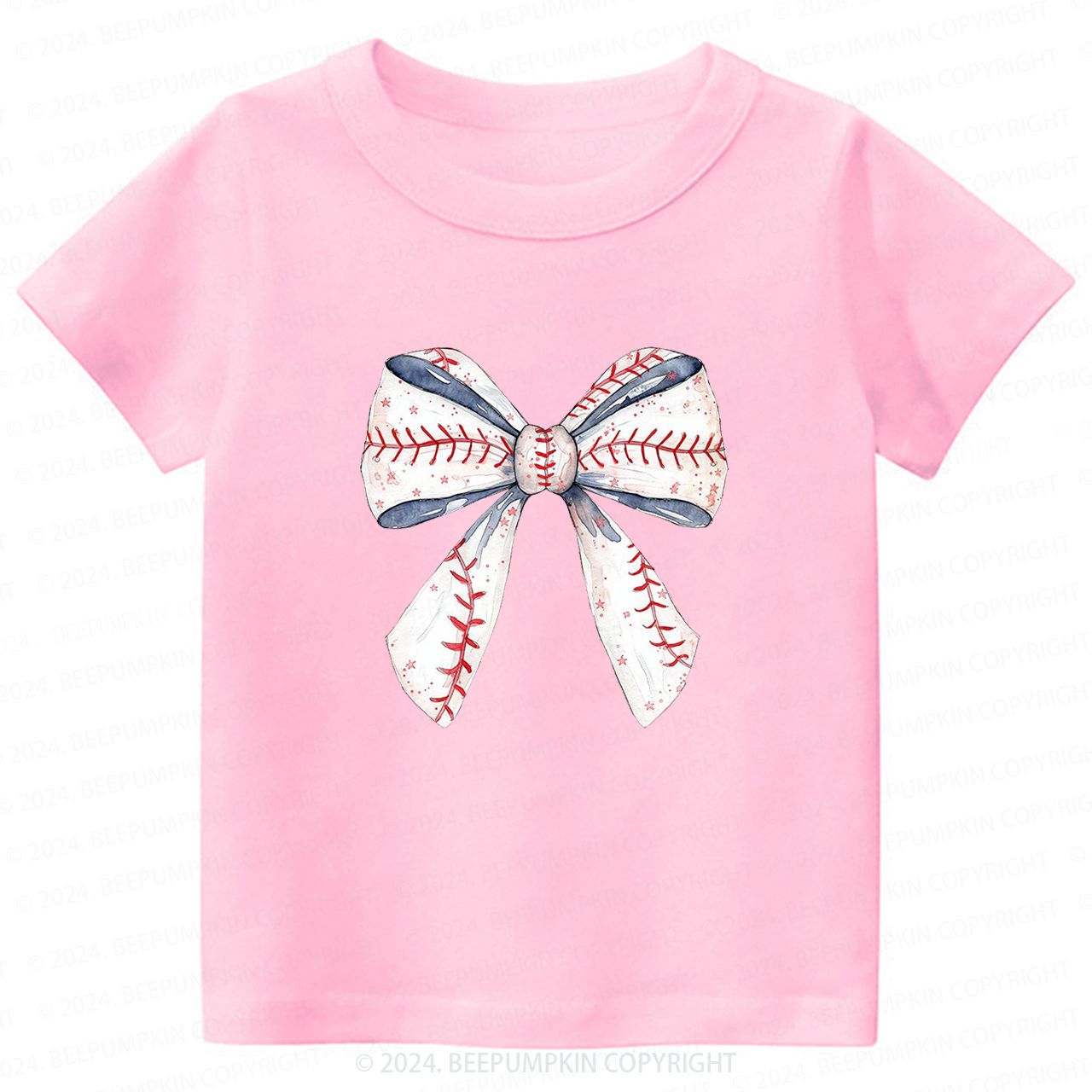 Cute Giant Baseball Ribbon Toddler&Kids Tees 